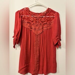 Entro orange blouse, size Small